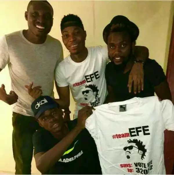 #BBNaija: Singer Solidstar Pictured Campaigning Votes For Fans Favourite Efe (PHOTOS)